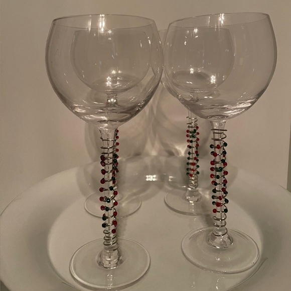 Set of 4 Lenox Festive Balloon Glasses with beads on stems - Picture 13 of 13